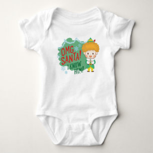 Body Para Bebê O Elfo Buddy OMG Papai Noel! Eu O Conheço!
