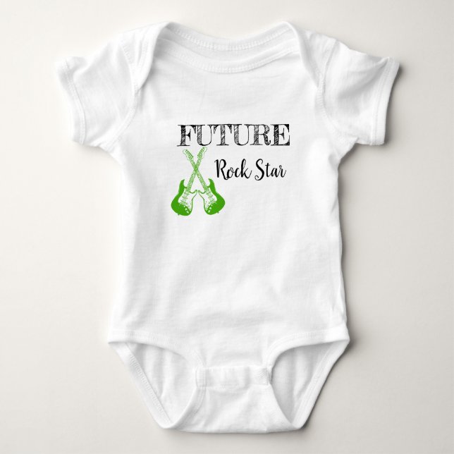 Body Para Bebê O Futuro do Rochedo e Roll Bebê Roupa (Frente)