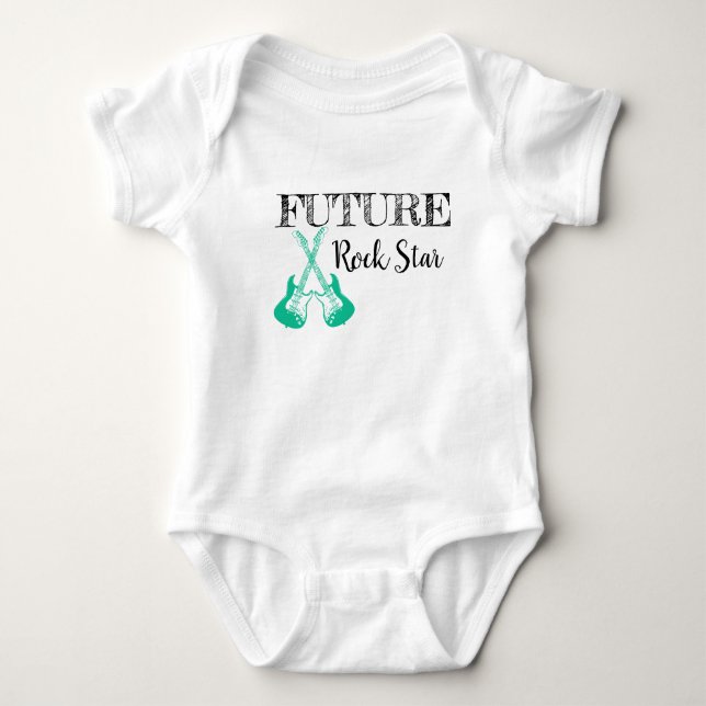Body Para Bebê O Futuro do Rochedo e Roll Bebê Roupa (Frente)