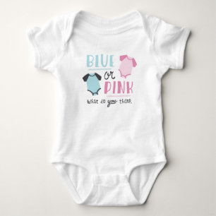Body Para Bebê O género azul ou cor-de-rosa do bebê revela o ch