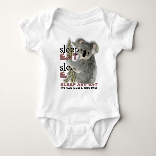 Body Para Bebê O Koala o mais bonito come e dorme (Frente)