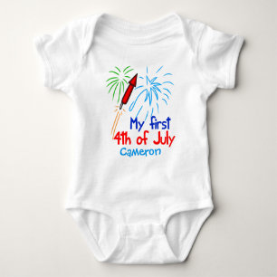 Body Para Bebê O meu primeiro monograma de fogos de artifício