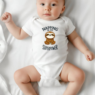 Body Para Bebê O Napping é meu super poderoso macacão