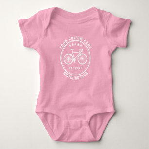 Body Para Bebê O nome do seu clube de bicicleta ou local é cor-de