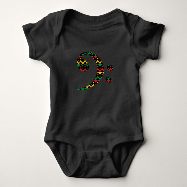 Body Para Bebê O padrão africano Clef Reggae Art (Frente)