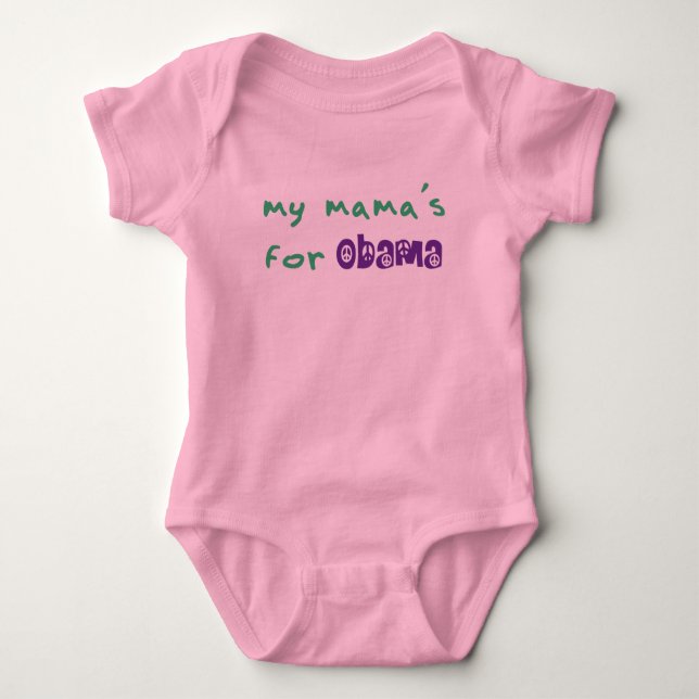 Body Para Bebê O Para Obama Bodysuit do meu Mama (Frente)
