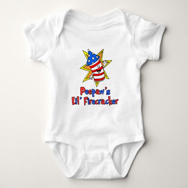 Body Para Bebê O Pequeno Firecracker de Peepaw (Frente)