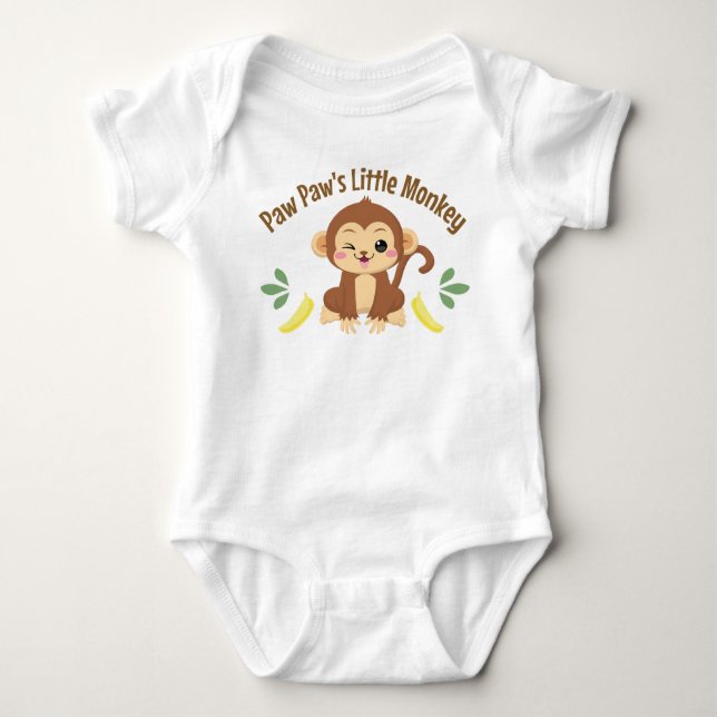 Body Para Bebê O Pequeno Macaco do Vovô (Frente)