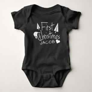 Body Para Bebê O Primeiro Natal do Bebê Personalizado