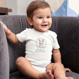 Body Para Bebê O Primeiro Natal do Coelhito, Fofa Roupa de Natal