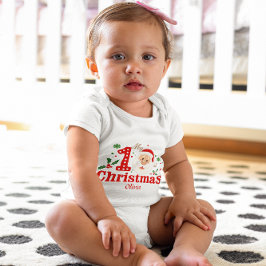 Body Para Bebê O Primeiro Natal do Papai Noel Holly
