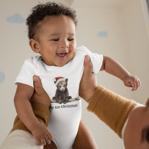 Body Para Bebê O primeiro Natal do ursinho, personalizado