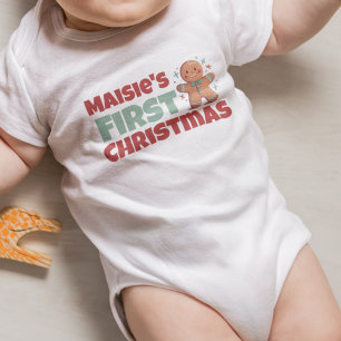 Body Para Bebê O Primeiro Pão de Natal Personalizado do Bebê