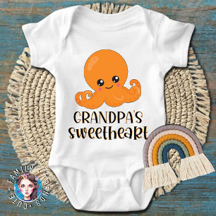 Body Para Bebê O Sweetheart Orange Kawaii Octopus do avô