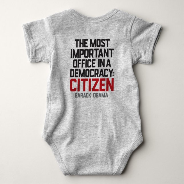 Body Para Bebê Obama | Citação Cidadã | (Verso)