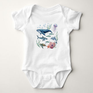 Body Para Bebê Ocean Animals Baby, Summer Sea Life Baby