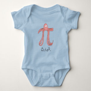 Body Para Bebê Octopi Fofo de Bebê do Dia Pi da Matemática
