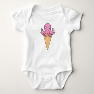 Body Para Bebê Octopus com cone de Sorvete