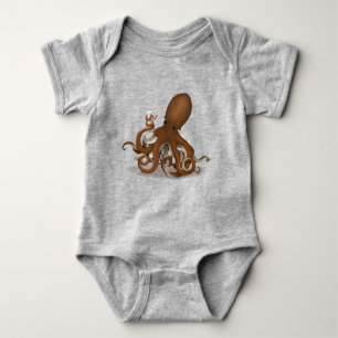 Body Para Bebê Octopus Com Laboratório De Ciências Neo-Vitoriano