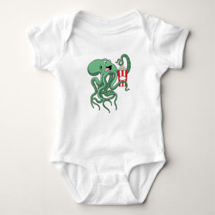 Body Para Bebê Octopus com pipoca