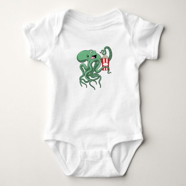Body Para Bebê Octopus com pipoca (Frente)
