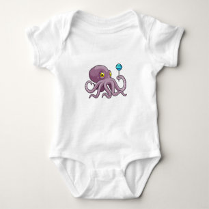 Body Para Bebê Octopus com pirulito
