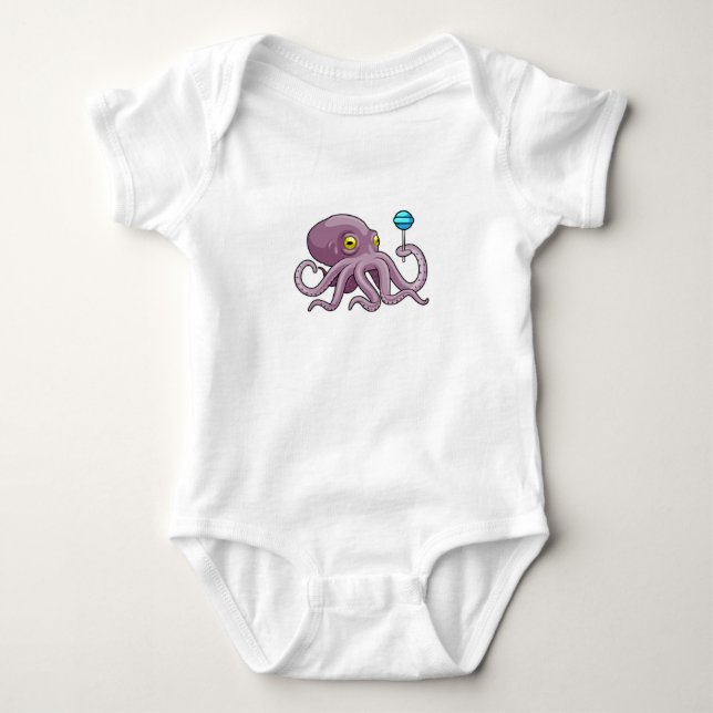 Body Para Bebê Octopus com pirulito (Frente)