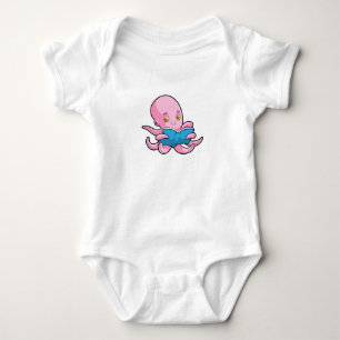 Body Para Bebê Octopus em Leitura de um Livro