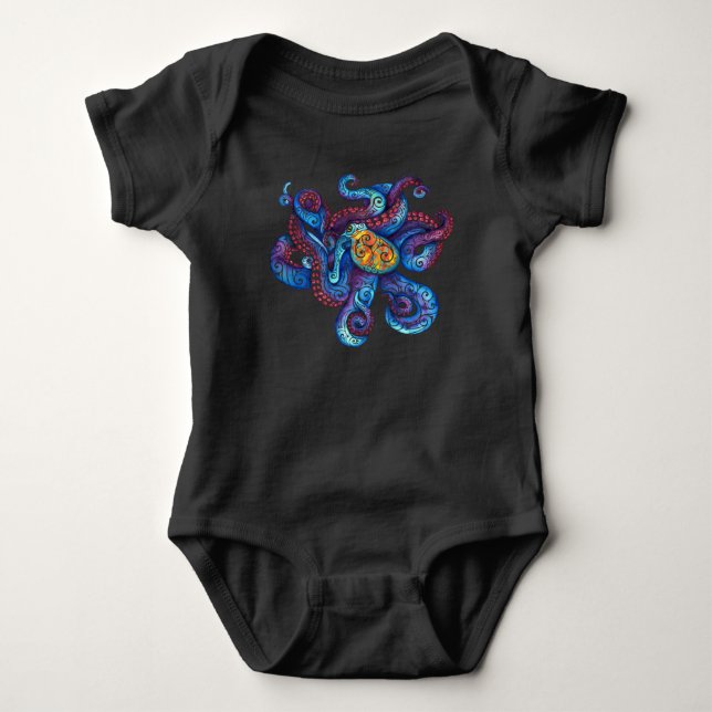 Body Para Bebê Octopus suave (Frente)
