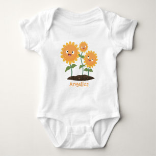 Body Para Bebê Óculos de desenho animados bonitos e felizes