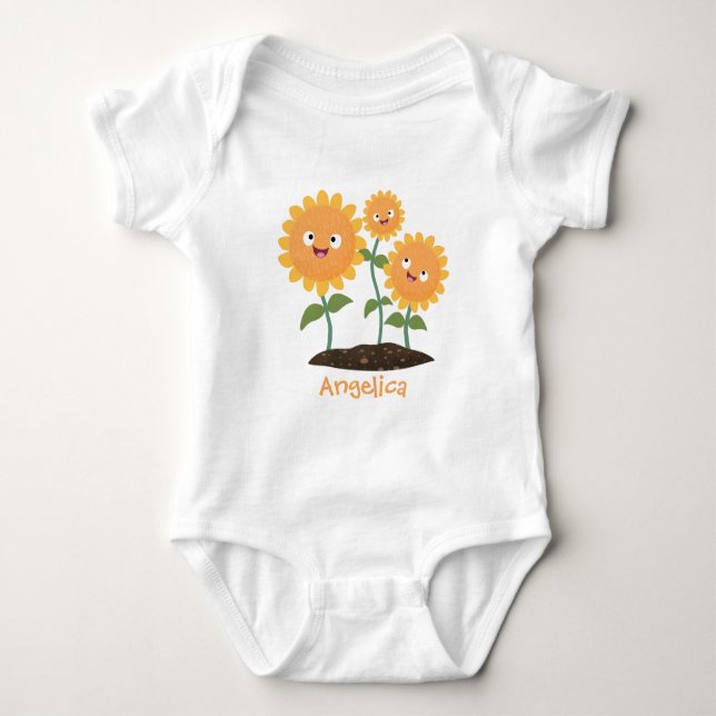 Body Para Bebê Óculos de desenho animados bonitos e felizes (Frente)