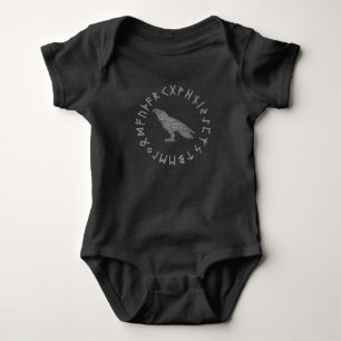 Body Para Bebê Odin Corvo do Corvo Mitologia Viking runas rúnico