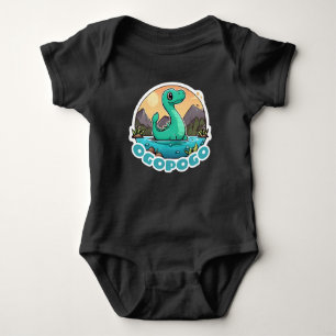 Body Para Bebê Ogopogo Verde e Bonito, Monstro do Lago Okanagan