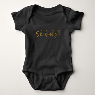 Body Para Bebê Oh Baby Amarelo Dourado Moderno Divertido e Extrav
