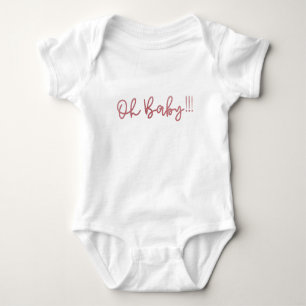 Body Para Bebê Oh Baby Blush Pink Foil moderno Divertido Bebê
