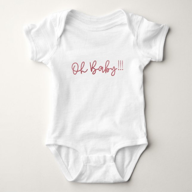 Body Para Bebê Oh Baby Blush Pink Foil moderno Divertido Bebê (Frente)