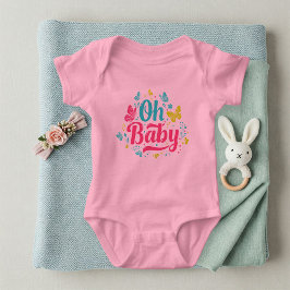 Body Para Bebê Oh Baby Cute Colorful Pink Bodysuit with
