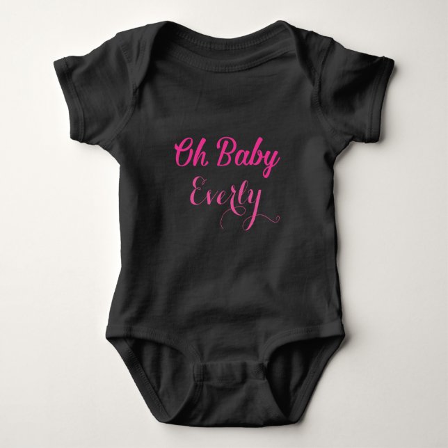 Body Para Bebê Oh Baby Personalizado Rosa Menina (Frente)