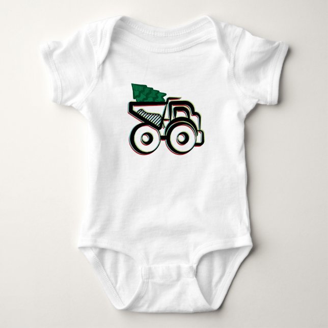 Body Para Bebê Oh Caminhão de Natal (Frente)