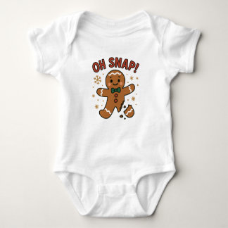 Body Para Bebê Oh Snap! Funny Gingerbread Cookie Christmas Design