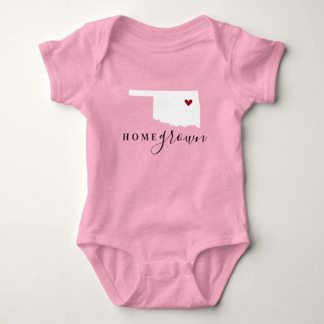 Body Para Bebê Oklahoma Home Grown State Tee (Frente)