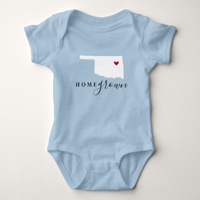Body Para Bebê Oklahoma Home Grown State Tee (Frente)