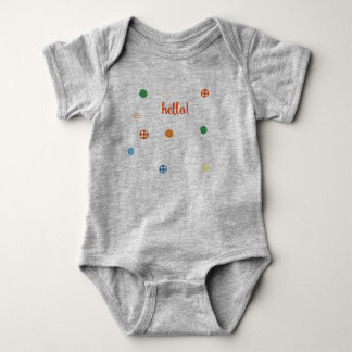 Body Para Bebê Olá! Bodysuit Cinza com Bolinhas