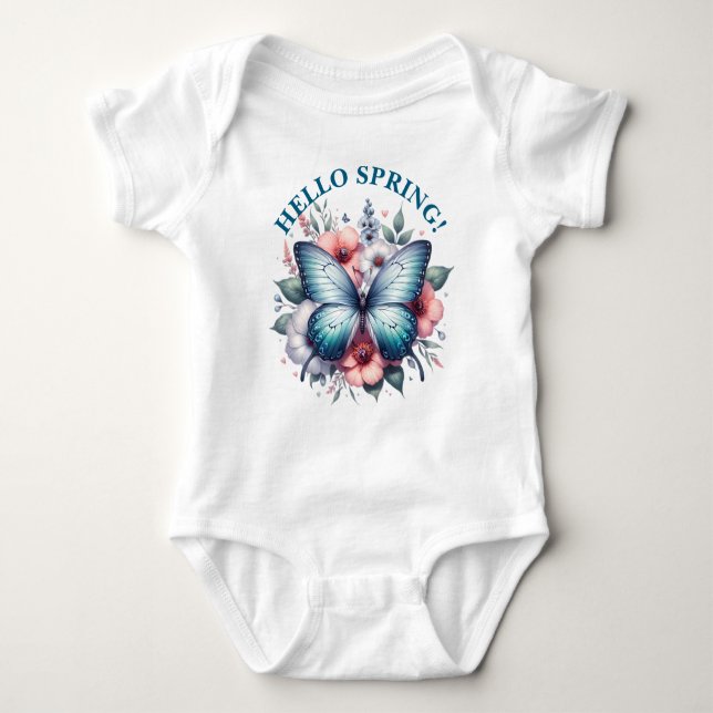 Body Para Bebê Olá Borboleta da Primavera-96282 (Frente)
