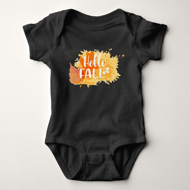 Body Para Bebê Olá, Fall Baby Outfit/Toddler tee (Frente)