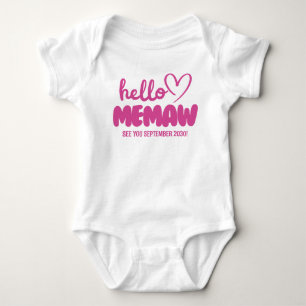 Body Para Bebê Olá Memaw Anúncio de Gravidez de Revolução Infan