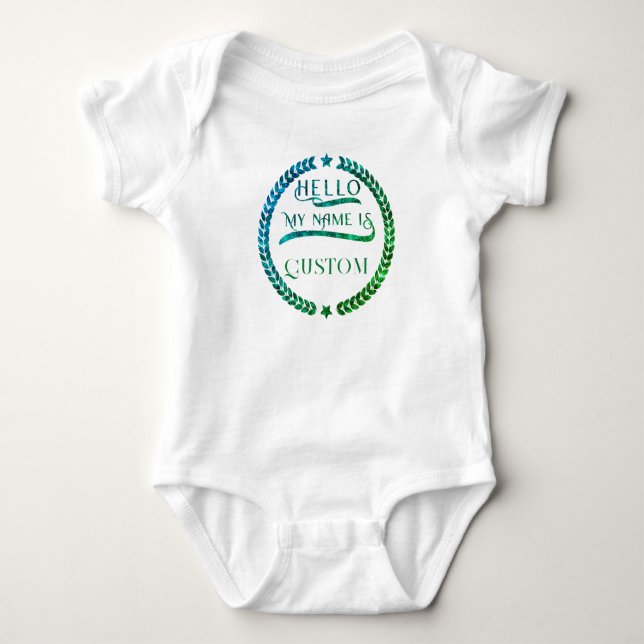 Body Para Bebê Olá, meu nome é Personalizado (Frente)