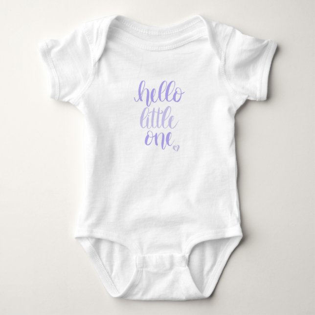 Body Para Bebê Olá Pequeno Um Roxo (Frente)