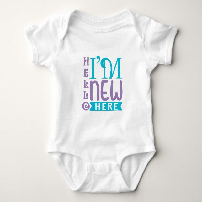 Body Para Bebê Olá, sou novo aqui (Frente)