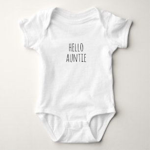 Body Para Bebê Olá, tia Baby Bodycase, para o anúncio de gravidez